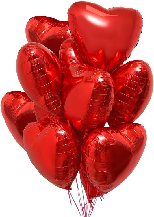 10 Ballon Coeur Rouge Hélium Décoration Romantique pour La Saint Valentin, Déco Fiançailles et Mariage