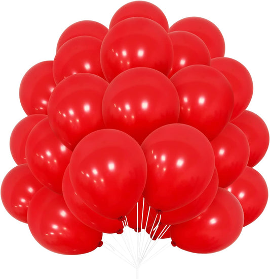 10 Ballons en latex de 5, 10 et 12 pouces, rouges, idéaux pour les fêtes d'anniversaire, de mariage, de Noël, les célébrations carnavalesques et la décoration pour femmes, garçons et filles.