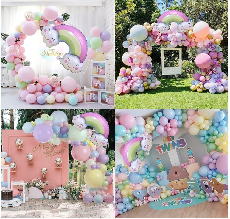 Ensemble de 100 ballons pastel