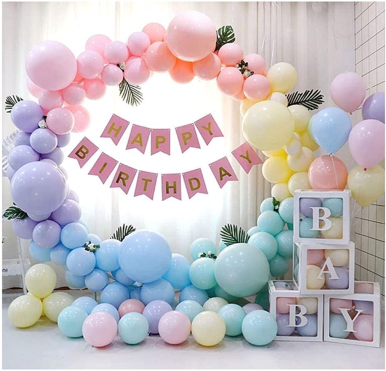 Ensemble de 100 ballons pastel